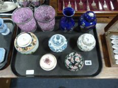 Tray consisting of Chinese Ginger Jars - Glass Vases etc