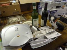 George Foreman Grill - New & 2 Bottles of Wine etc