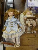 2 Porcelain Headed Alberon Dolls