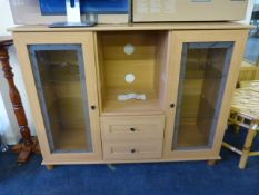 Light Beech Glazed Door Sideboard