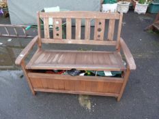 Teak Garden Bench & Contents
