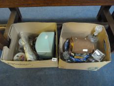2 Boxes of China & Glassware - Jewellery Boxes etc