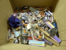 Box Containing Costume Jewellery - Lip Gloss - eye Shadows etc