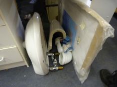 New White Ceramic Sink Pedestal - Taps & Bath End