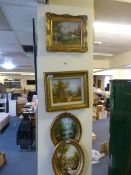 4 Gilt Framed Oil Paintings