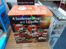 *Snowman Plate & 4 Mugs