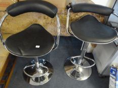 *2 Black & Chrome Gaslift Barstool