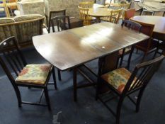 Art Deco Drop Leaf Table & 4 Chairs