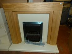 *Oak Fire Surround with Cream Back & Hearth