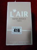 *100ml Bottle of Nina Ricci L'Air Du Temps
