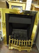 *Gas Fired Coal Effect Fire with Brass Front & Trim