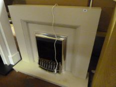 *Simulated Granite Cream Fire Surround with Electric Fire Insert
