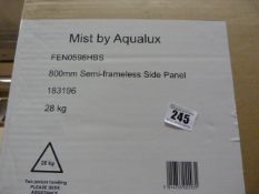 *800 x 1200mm Bow Front Shower Tray Complete with 800mm Slide Panel