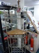 Ornamental Wrought Iron Corner Unit with Wine Rack