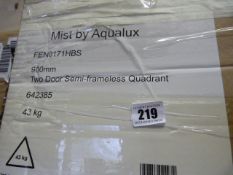 *Mist by Aqua Lux 900mm 2 Door Semi Frameless Quadrant Enclosure