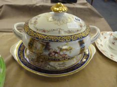 Decorative Soup Tureen on Platter