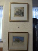 2 Framed Water Colours Depicting Churches