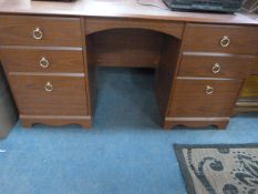 Double Pedestal Stag Style Desk