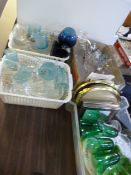 4 Boxes of Coloured & Other Glassware