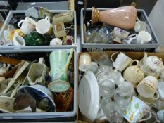 4 Boxes of Assorted Collectable China - Teapots - Glassware etc