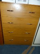 Teak Chest of 5 Drawers