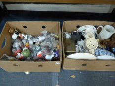 Box of Bric-a-Brac Including China & Glassware - Watches & Box of Snoopy Toys