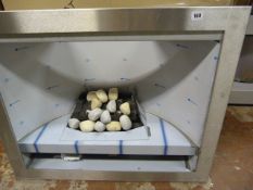 *In Wall Gas Fired Brushed Stainless Steel Pebble Effect Fire