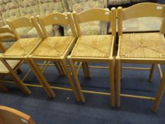 4 Light Beech Kitchen Stools