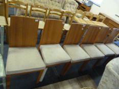 6 Light Oak Upholstered Dining Chairs