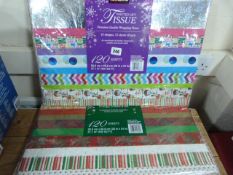*8 Packs Containing 120 Sheets of Printed Gift Wrap Tissue