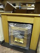 *Oak Fire Surround with Black Back & Hearth
