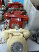 5 GEC & Other Red - Beige - Brown & Cream Telephones