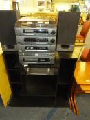 Bush Stereo Tape Deck with Speakers on Stand