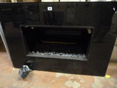 *Gas Fired Coal Effect Fire with Black Glass Fascia