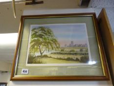 Framed Water Colour by Derek Hall of Cawood