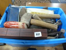 Box Containing Assorted Builders & Joiners Tools