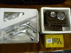 Pair of Chrome Taps & 2 Woks