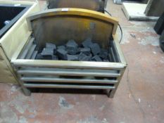 *Polished Steel Fire Basket with Gas Coal Effect Insert