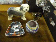 Coopercraft Dog - 2 Poole Items & Glass Swan