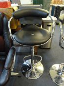 *Pair of Black & Chrome Gas Lift Bar Stools