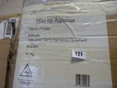 *Mist by Aqua Lux 900mm 2 Door Semi Frameless Quadrant Enclosure