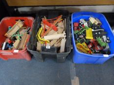 *3 Boxes of Older Toys including Diecast Vehicles - Train Sets etc