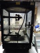 Plate Glass & Black Hot Food Display Cabinet