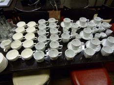 Assorted White Coffee Cups & Saucers