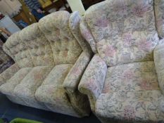 Floral 3 Seat Settee & Recliner Chair