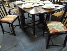 Art Deco Drop Leaf Table & 4 Chairs