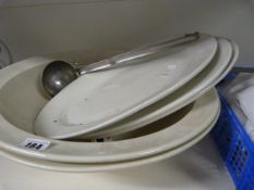 2 Large Circular Bowls & 3 Oval Platters