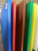 Set of 5 Coloured Chopping Boards in Rack