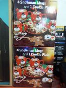 *Snowman Mugs & Plate