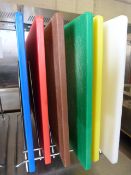 Set of 5 Coloured Chopping Boards in Rack